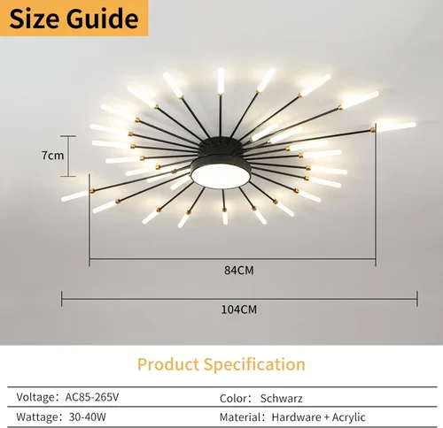 Vista 4 de Modern LED Ceiling Light, Ring Black Flush Mount Ceiling Lights Fixture with Remote Control, Acrylic Ceiling Lamp for Bedroom Hallway Kitchen