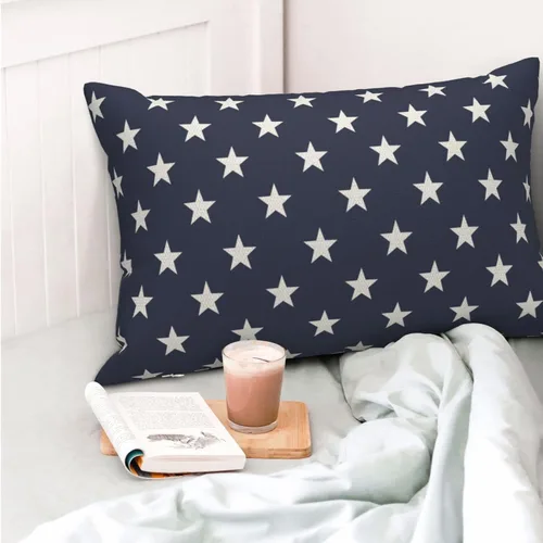 Vista 70 de Juego de 2 fundas de almohada de 16 x 16 pulgadas, diseño de estrellas azules del Día de la Independencia, almohadas decorativas para exteriores