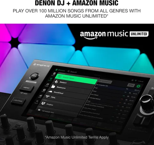 Vista 7 de Denon DJ SC LIVE 4 Controlador de DJ independiente con separación de Stem en 4 plataformas, transmisión Wi-Fi, altavoces incorporados, compatible