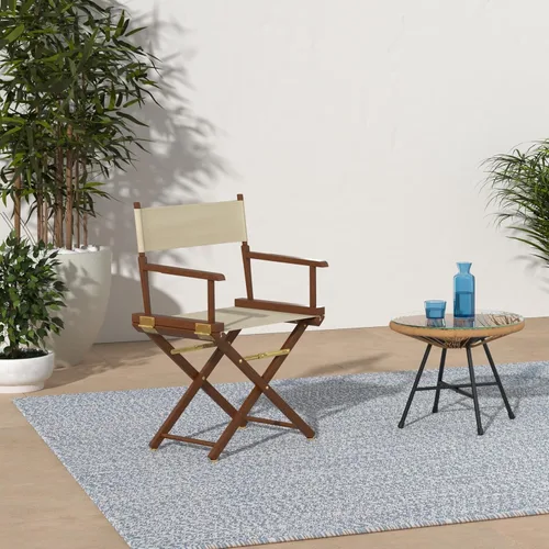 Vista 152 de Casual Home - Silla de director de 24.0 in, marco negro, con lona azul marino, altura de mostrador