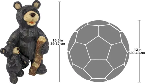 Vista 2 de Design Toscano JE228500 Escultura de par de oso del bosque negro, multicolor