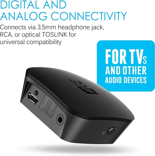 Vista 3 de MEE audio Connect - Transmisor de audio Bluetooth para hasta 2 auriculares/altavoces inalámbricos, adaptador de transmisión Bluetooth con AptX