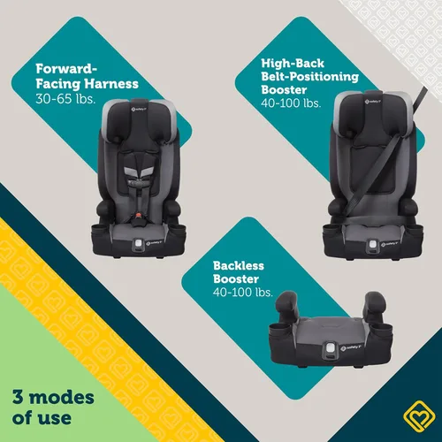 Vista 7 de Safety 1st Boost-and-Go Essential 3 en 1 - Asiento elevador para automóvil, modos de respaldo alto y sin espalda, ligero, fácil de instalar