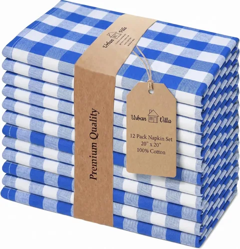 Vista 93 de Urban Villa Juego de 6 servilletas de tela blancas (18 x 18 pulgadas) 100% algodón absorbente, lavable, duradero, reutilizable, ideal