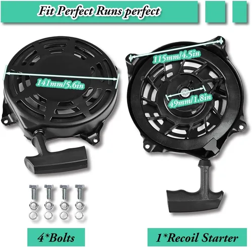 Vista 4 de Earlyred 497680 Arranque de retroceso compatible con BS Starter Assembly 6.75 Motor Oregon 31-068 Rotary 12368 Piezas de cortacésped negras
