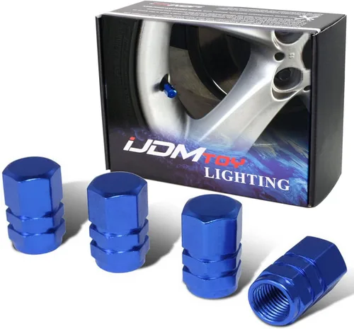 Vista 11 de Tapas para válvulas de neumático de aluminio estilo carrera tuner de iJDMTOY (4), Negro