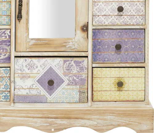 Vista 6 de Deco 79 Joyero rectangular de madera, 18 x 6 x 16 pulgadas, marrón claro