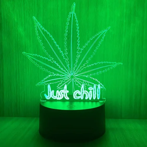 Vista 12 de 420 hojas 3D LED lámpara de mesa luz nocturna ilusión visual óptica decoración del hogar iluminación