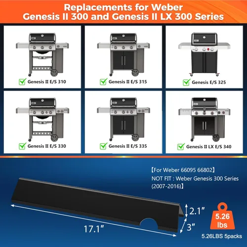 Vista 2 de Barras Saborizadoras Genesis II para Parrillas Weber Genesis II 300, Genesis ii E-310 ii E-315 ii E-335 ii S-310 ii S-335 ii SE-335, Barras