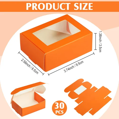 Vista 126 de Zonon 30 piezas de cajas de jabón para embalaje casero, mini cajas de regalo de papel kraft con ventana para panadería, caramelos, fabricación
