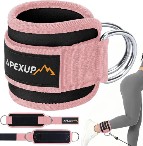 Vista 17 de APEXUP Correa de tobillo para máquina de cable, bandas de resistencia de tobillo, correas de tobillo de patada hacia atrás con cable para gimnasio