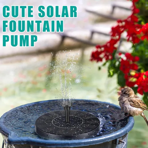 Vista 6 de Riakrum 1 Packs Solar Bird Bath Fountain Pump with 6 Nozzle Solar Powered Bird Bath Floating Panel Water for Garden Fish Tank Pool (5.1 Inch)