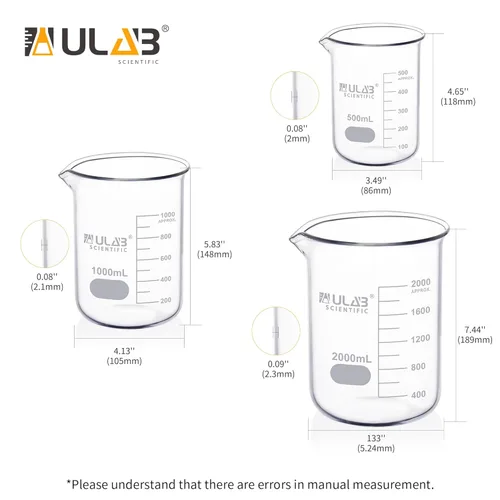 Vista 38 de Ulab Pinzas para vaso de precipitados de laboratorio, extremos recubiertos de goma roja, acero niquelado de 1/4 ", para vaso de precipitados