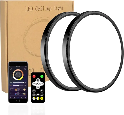 Vista 11 de MODERN Lámpara de Techo LED de Montaje al Ras, 9 pulgadas de Alto Brillo 2800lm, Luminaria de Techo LED Súper Delgada, Lámpara de Techo para Negro