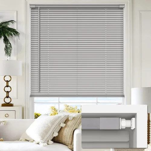Vista 7 de LazBlinds Persianas horizontales de vinilo de 1 pulgada sin herramientas, sin taladro, persianas inalámbricas de corte personalizado a medida