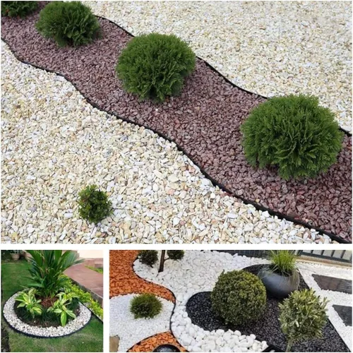 Vista 6 de Kit de Bordes de Jardín Sin Excavación Duraderal de 2 Pulgadas de Altura, Borde de Césped de Plástico Negro con 24 Puntas de Anclaje