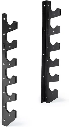 Titan Fitness Soporte horizontal para pistola de pared, con capacidad para 6 barras de tamaño olímpico, soporte de acero con protectores gruesos