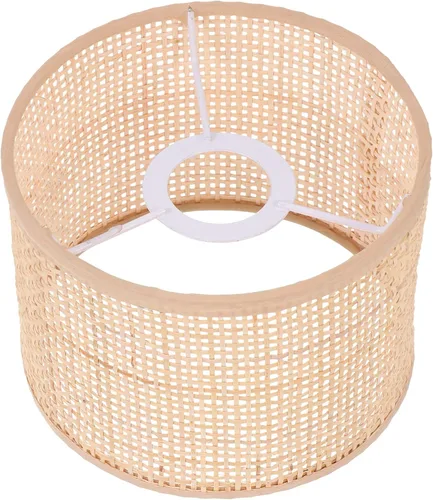 Vista 9 de Uonlytech Pantalla de lámpara de araña, pantalla de ratán E27, lámpara de casa de campo, accesorios de luz para lámpara de mesa, lámpara de pie