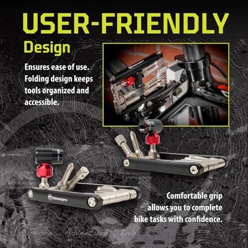 Vista 3 de Kilimanjaro Cycle Series 12 en 1 - Herramienta de bicicleta plegable, multiherramienta compacta para reparación de bicicletas, 910526ECE