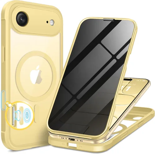 Vista 25 de BERFY Funda para iPhone 17, compatible con MagSafe, protector de pantalla de privacidad integrado y protección de cámara, antiespía de cuerpo