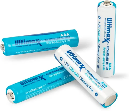 Vista 2 de Ultimaxx 4 baterías recargables del AAA NIMH 1100 MAh ultra alta capacidad Ni-MH