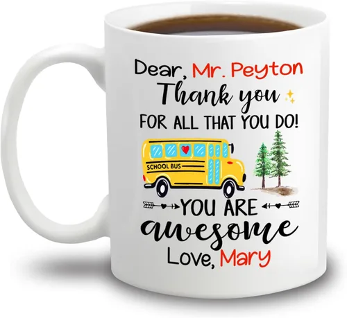 Vista 30 de Taza de café con texto en inglés «A Truly Amazing Bus Driver Is Hard To Find Difficult To Part With And Impossible To Forget»