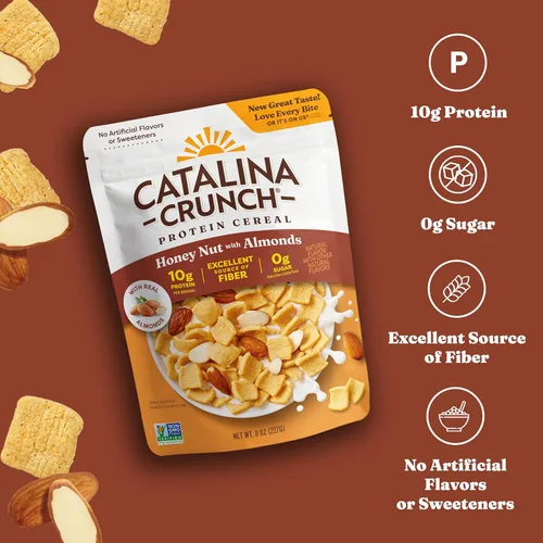 Vista 5 de Catalina Crunch Cereal proteico Cereal para el desayuno con 0.35 onzas de proteína, sin azúcar añadido, sin gluten, apto para dieta cetogénica