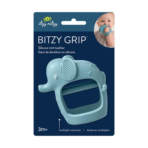Vista 5 de Itzy Ritzy Bitzy Grip - Mordedera de silicona para bebés, juguete de dentición con agarre fácil de sostener, diseñado para bebés de 3 meses