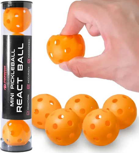 Vista 8 de PIKKOFUN React Mini Pickleball Balls - 5 Pack Quiet Training Balls for Improve Hand Speed, Paddle Control and Accuracy