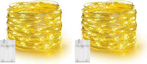 Vista 16 de Dazzle Bright - Guirnalda de luces de hadas de Halloween, 60 luces LED de 20 pies de alambre de cobre a batería y resistente al agua, decoraciones