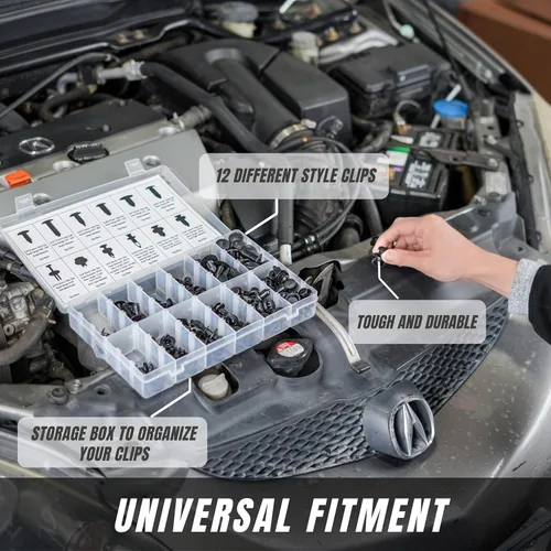 Vista 3 de Sunplustrade Juego de 240 clips de parachoques para automóvil, remaches de plástico, sujetadores, retenedores de empuje, tamaños más populares