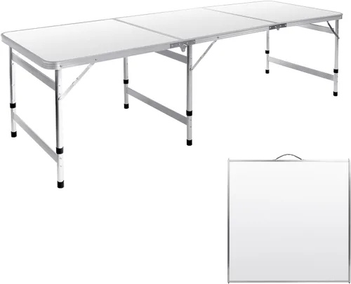 Vista 7 de Moosinily Mesa de Camping Pequeña de 3 Pies Mesa de Picnic Plegable Mesa de Campamento Baja Plegable Portátil Corta de Aluminio para Exteriores