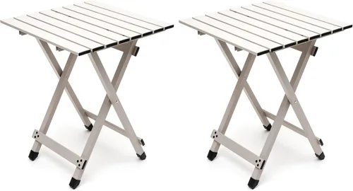 Vista 14 de Sunnyfeel Mesa de camping plegable 3 en 1 y taburete, reposapiés, ligera hasta 300 LBS, fácil de transportar, taburete de campamento portátil