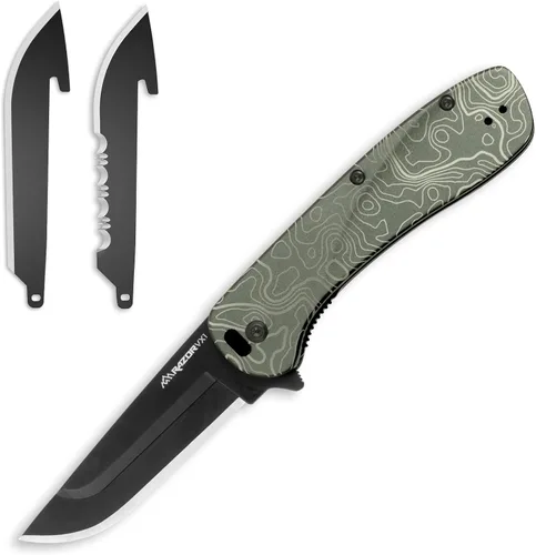 Vista 11 de OUTDOOR EDGE RAZOR VX1 - Cuchillo de bolsillo plegable EDC asistido con hoja reemplazable Hoja de acero inoxidable de 3 pulgadas, mango de Negro