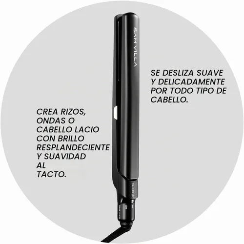Vista 6 de Sam Villa SLEEKR - Plancha de pelo de hierro plano iónico de turmalina de cerámica profesional con control de calor de precisión Negro