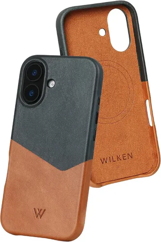 Vista 26 de Wilken - Funda de cuero delgada para teléfono compatible con iPhone 15 Pro, compatible con MagSafe y carga inalámbrica, funda de cuero de primera