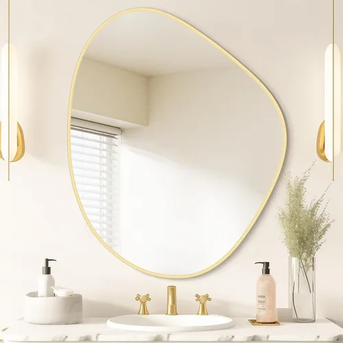 Vista 19 de WallBeyond Espejo asimétrico, espejo de pared irregular, espejos de pared decorativos para dormitorio, sala de estar, entrada, pasillo, espejo
