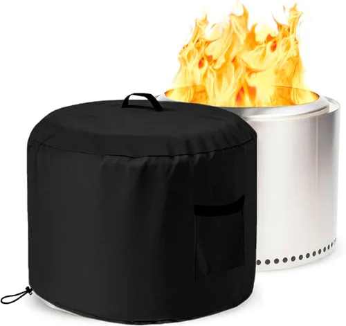 Vista 8 de Falezern Cubierta redonda para hoguera sin humo para exteriores, de 18 pulgadas, impermeable, compatible con Solo Stove Ranger y más