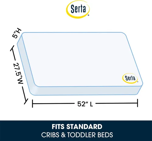 Vista 11 de Serta Perfect Start - Colchón de doble cara para cuna de bebé y colchón para niños pequeños, impermeable, hipoalergénico, núcleo de fibra de origen