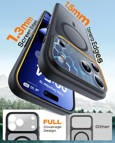 Vista 1317 de TOCOL Funda para iPhone 11, compatible con Magsafe, protección completa de cámara, imanes integrados, protección contra caídas, funda translúcida