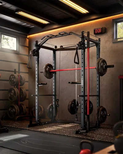 Vista 7 de GarveeLife Power Cage, Multi-Functional Power Racks for Home Gym with Cable Crossover System, 1600 LBS Weight Capacity Fitness Squat Rack for