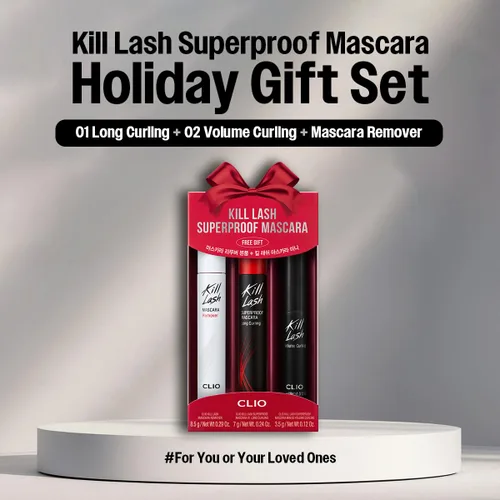 Vista 2 de CLIO Kill Lash - Juego de regalo de máscara súper resistente para las fiestas, larga duración y voluminizadora, impermeable, sin manchas, relleno
