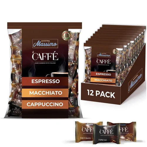 Vista 11 de Maestro Massimo IL Caffè Best Coffee Candy Surtido envuelto individualmente con relleno - Macchiato, espresso, capuchino, 2.2 libras (paquete de 1)