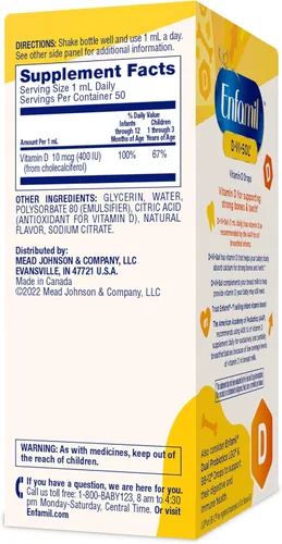 Vista 9 de Enfamil - Gotas de suplemento líquido de vitamina D para bebés con vitamina D-Vi-Sol para bebés, apoyando dientes y huesos fuertes en bebés recién