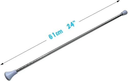 Vista 2 de Bastón giratorio de 24 pulgadas, bastón giratorio de metal para gimnasia rítmica para niños en mayorette-completo con 1 cinta de baile de arco iris