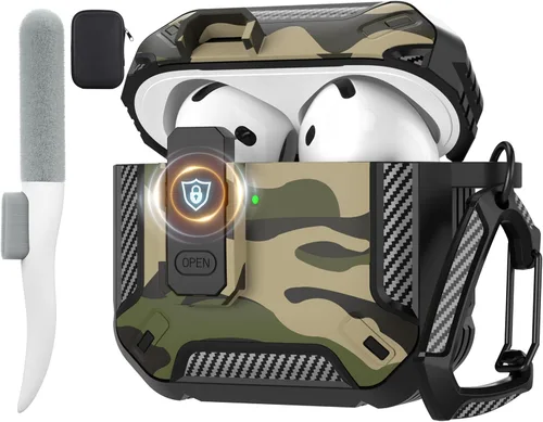 Vista 50 de Maxjoy Funda para AirPods Pro de 2ª/1ª generación con cerradura, funda protectora para AirPods Pro 2 con llavero compatible con Apple AirPod Pro2