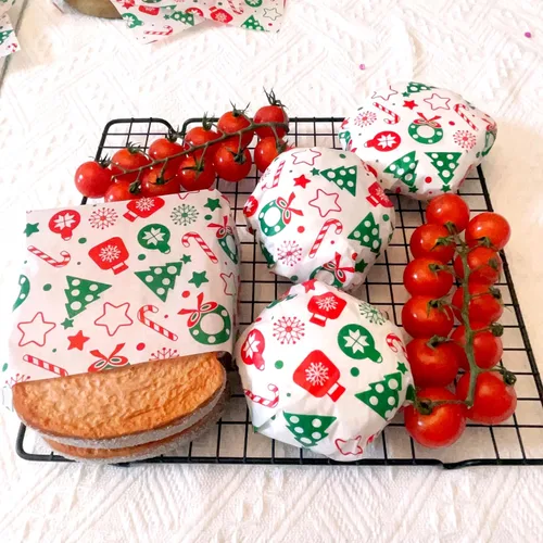 Vista 3 de 150 piezas de hojas de papel encerado de Navidad para envoltorios de sándwich, papel de delicatessen, envoltorios para caramelos y galletas