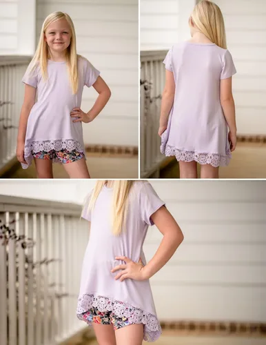 Vista 6 de Arshiner Blusa larga para niñas, estilo casual, básica, holgada, suave, con vuelo, para niñas