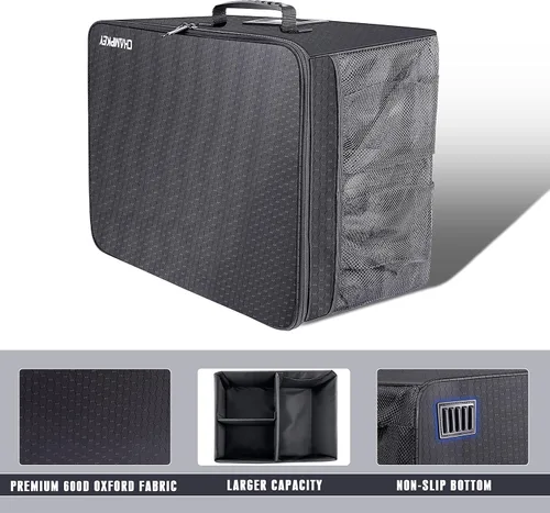 Vista 2 de Champkey Organizador de maletero de golf, portátil y plegable, ideal para viajes, golf y coche de golf (negro)