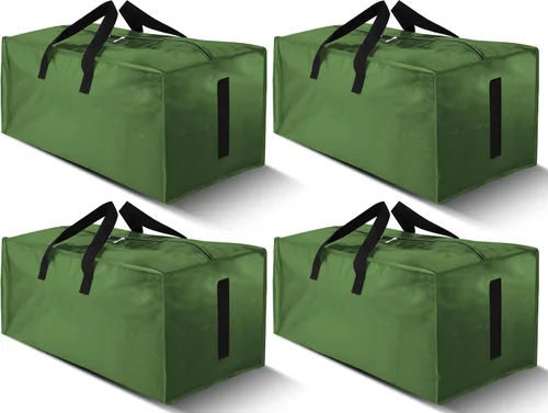 Vista 26 de HOMESURE Paquete de 4 bolsas de mudanza grandes y fuertes con cremalleras y asas de transporte, resistente al agua, bolsa de almacenamiento